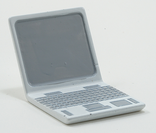 Dollhouse Miniature White Laptop Computer